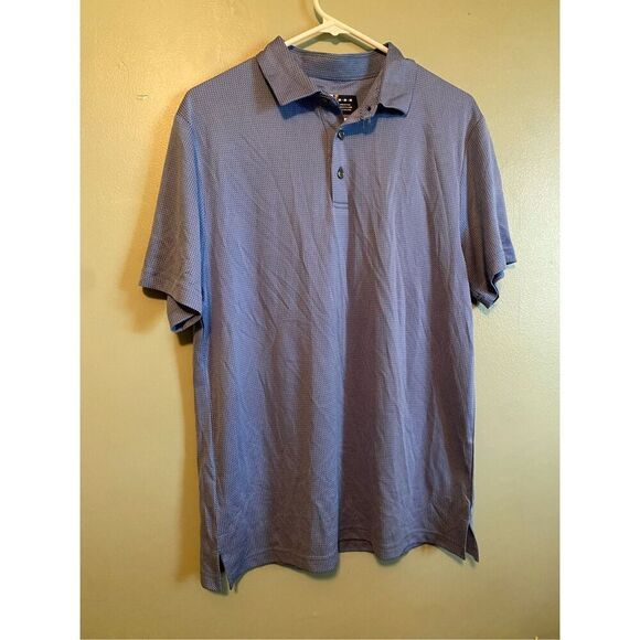 Ben Hogan Blue Button Up Short Sleeve Polo Shirt Size Medium - Picture 2 of 6
